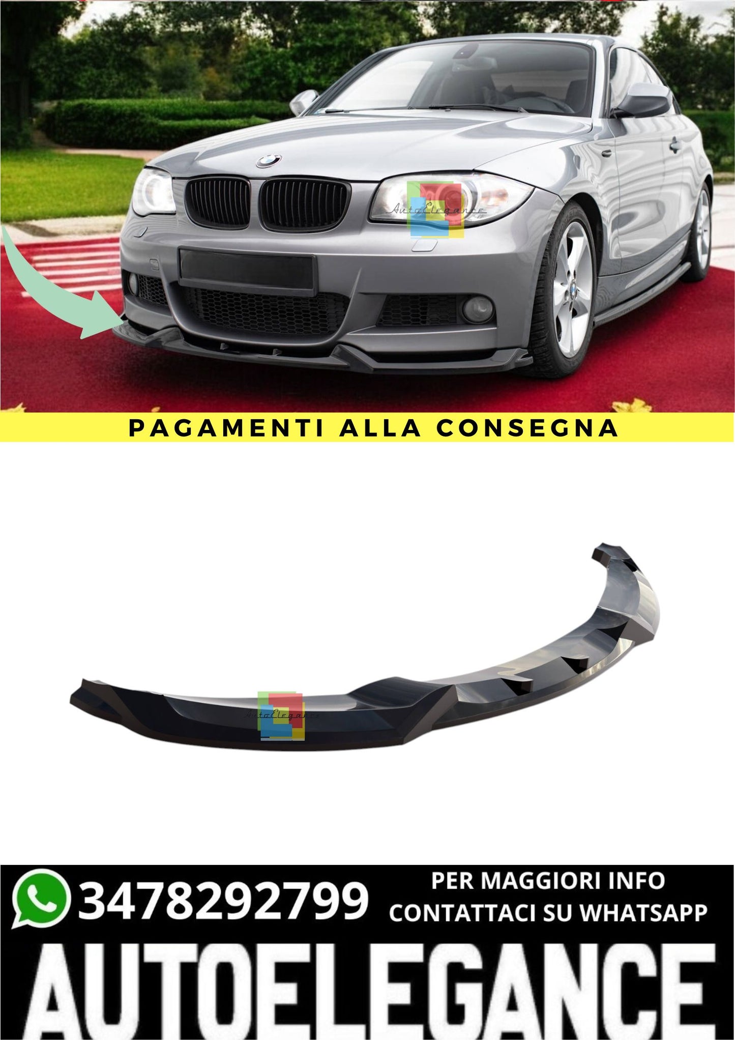 🔥Splitter Anteriore V.1 Adatto Per BMW 1 M-Pack E82🔥