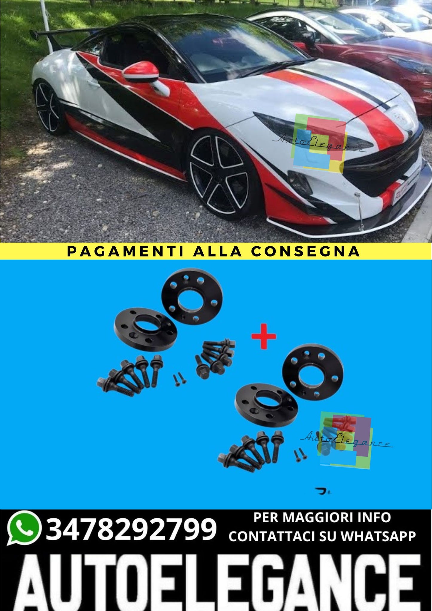 🔥KIT 4 DISTANZIALI  16+20mm adatto per PEUGEOT RCZ dal 2010 al 2015 5 fori🔥