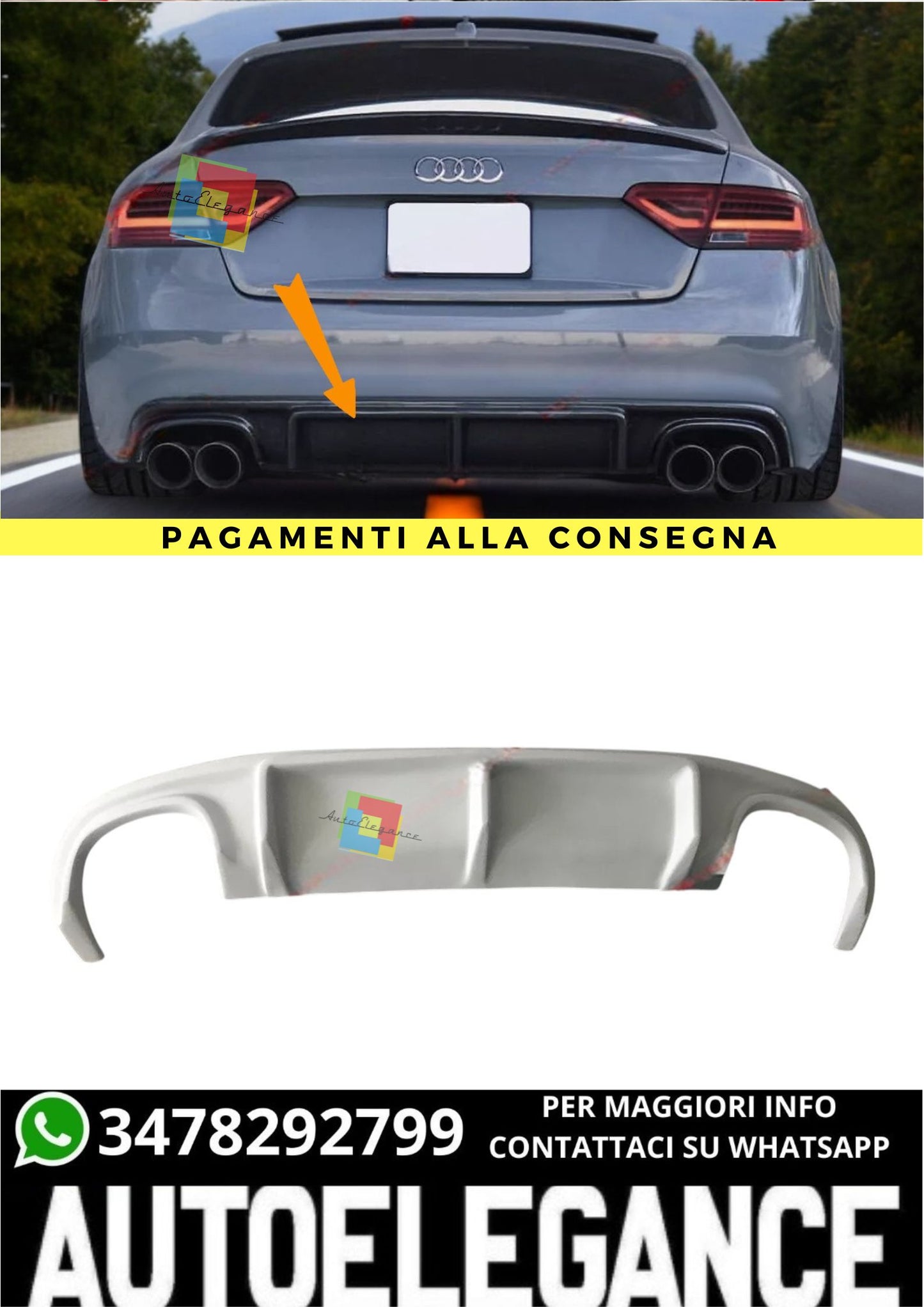 ❤️‍🔥DIFFUSORE ADATTO PER  AUDI A5 COUPE 2007-2011 ❤️‍🔥