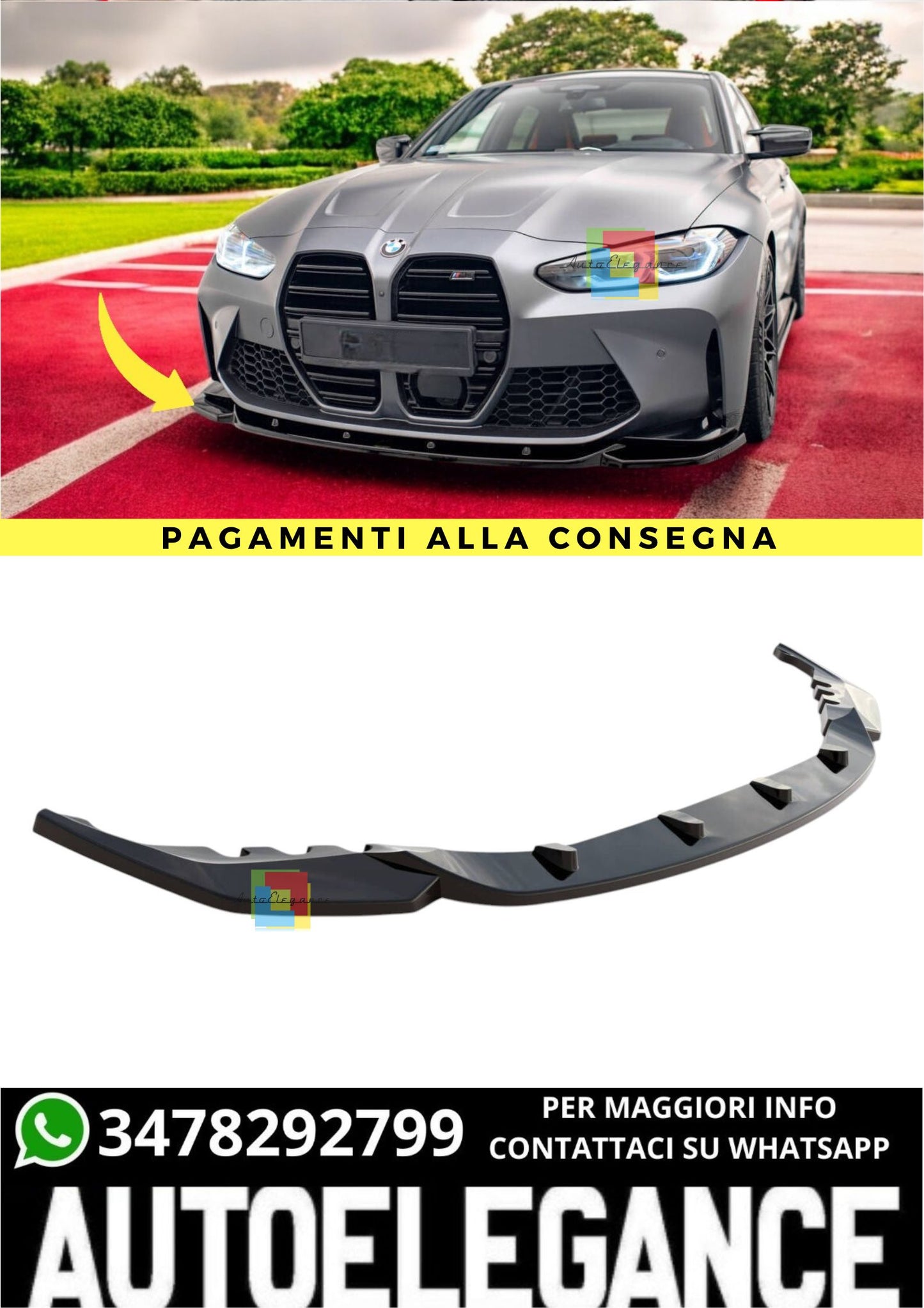 🔥Splitter Anteriore V.2 Adatto Per  BMW M3 Sedan / Touring G80 / G81🔥