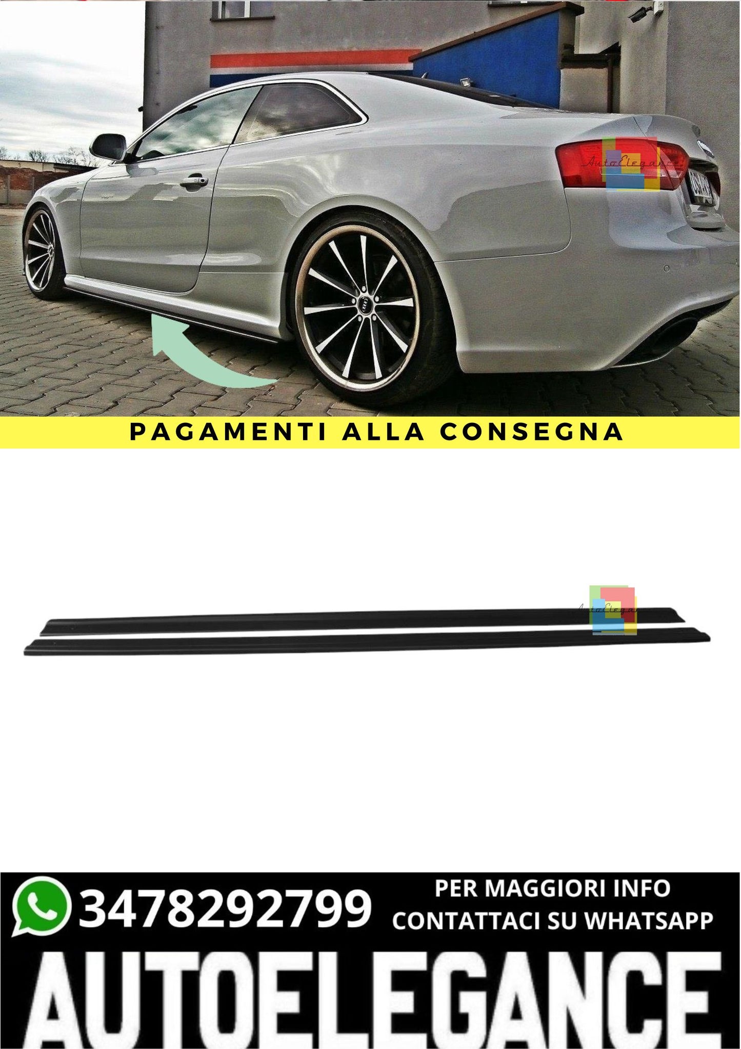 🔥Minigonne Laterali Adatto Per Audi RS5 8T / 8T FL🔥