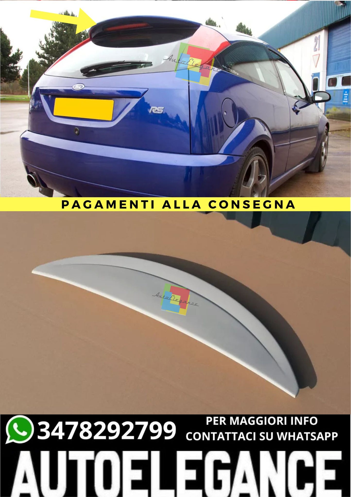 ❤️‍🔥SPOILER ADATTO PER  FORD FOCUS MK1 RS❤️‍🔥