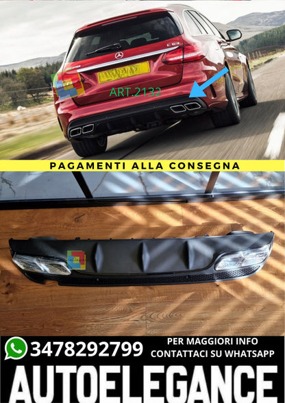 🔥DIFFUSORE CLASSE C W205 2015-2018 BERLINA STATION C63 + TERMINALI CROMATI🔥