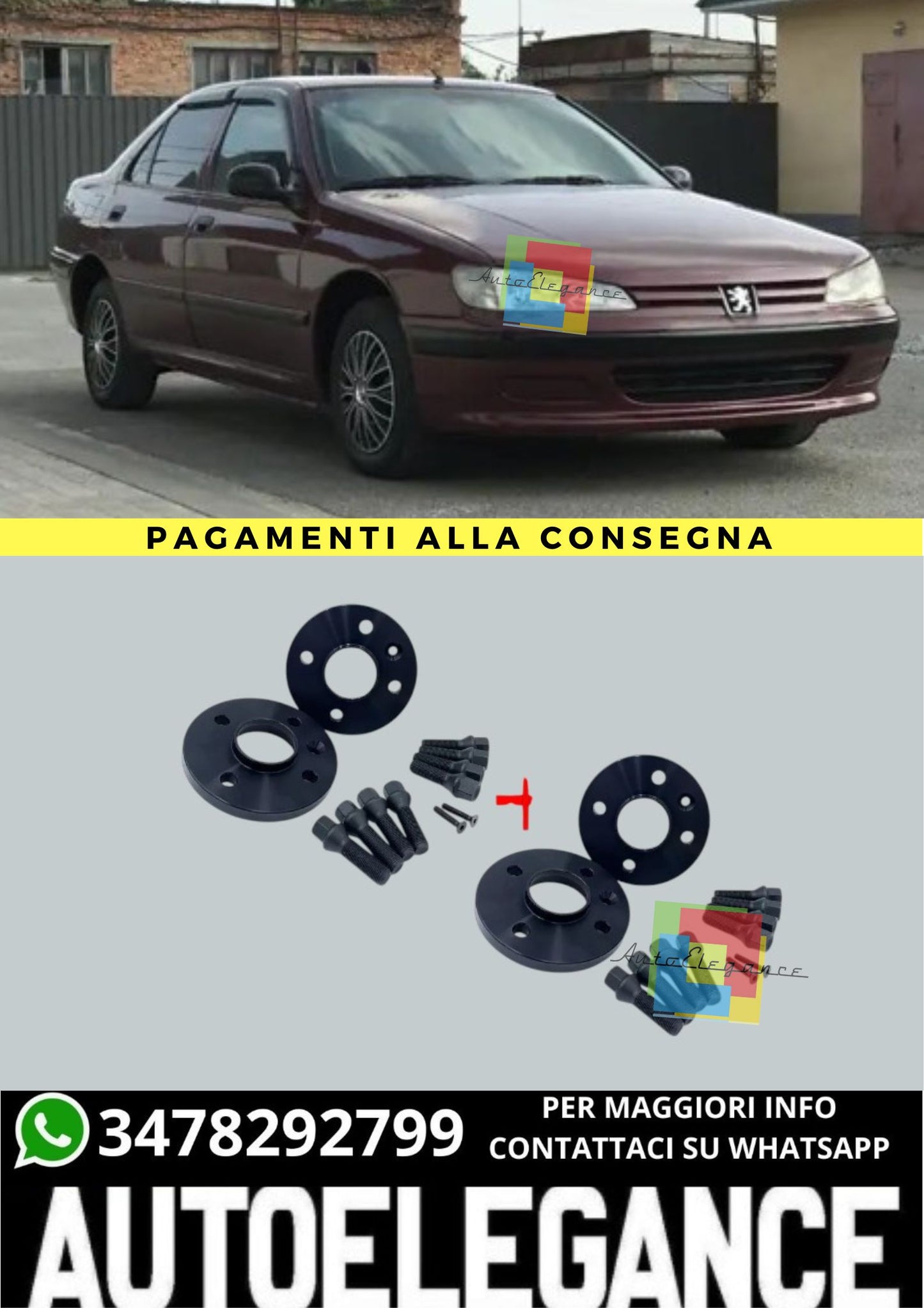 🔥KIT 4 DISTANZIALI  16+20mm adatto per  PEUGEOT 406 (8B) dal 1995 al 2005🔥