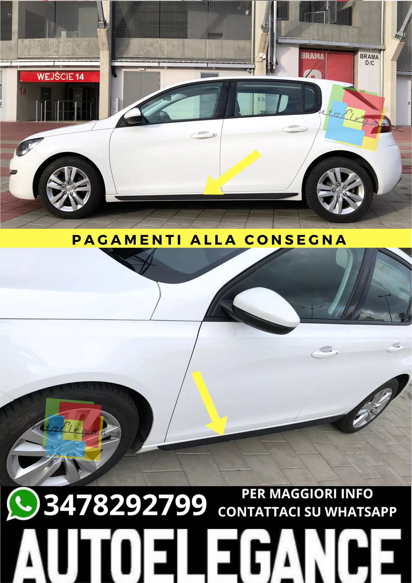 🔥MINIGONNE LATERALI ADATTO PER PEUGEOT 308 II 🔥