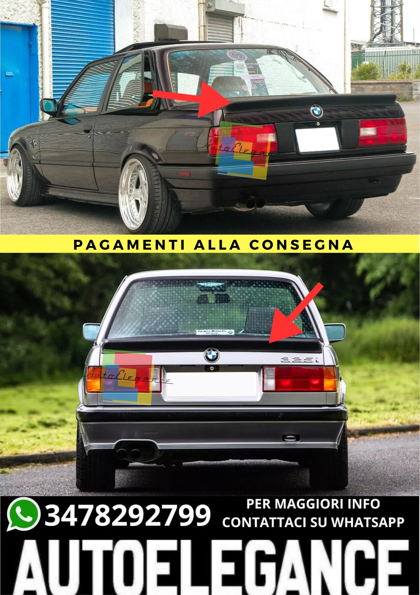 🔥SPOILER ADATTO PER  BMW SERIE 3 E30 M-TECH 1 STILE🔥