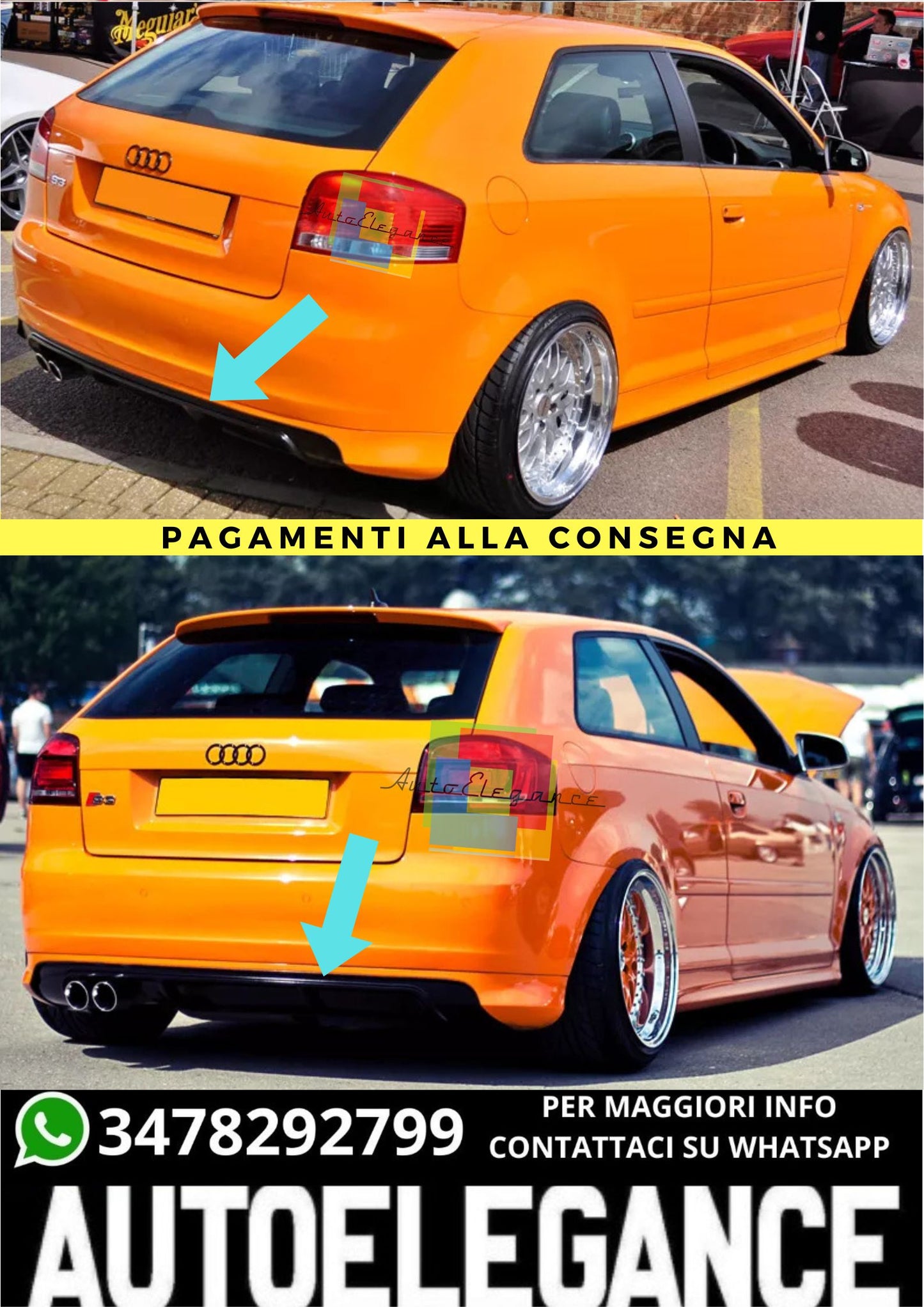 🔥PARAURTI POSTERIORE ADATTO PER  AUDI A3 8P 🔥