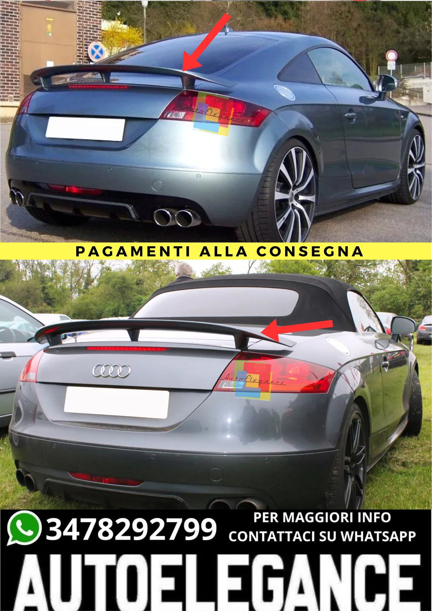 ❤️‍🔥SPOILER ADATTO PER  AUDI TT 8J COUPE ROADSTER❤️‍🔥