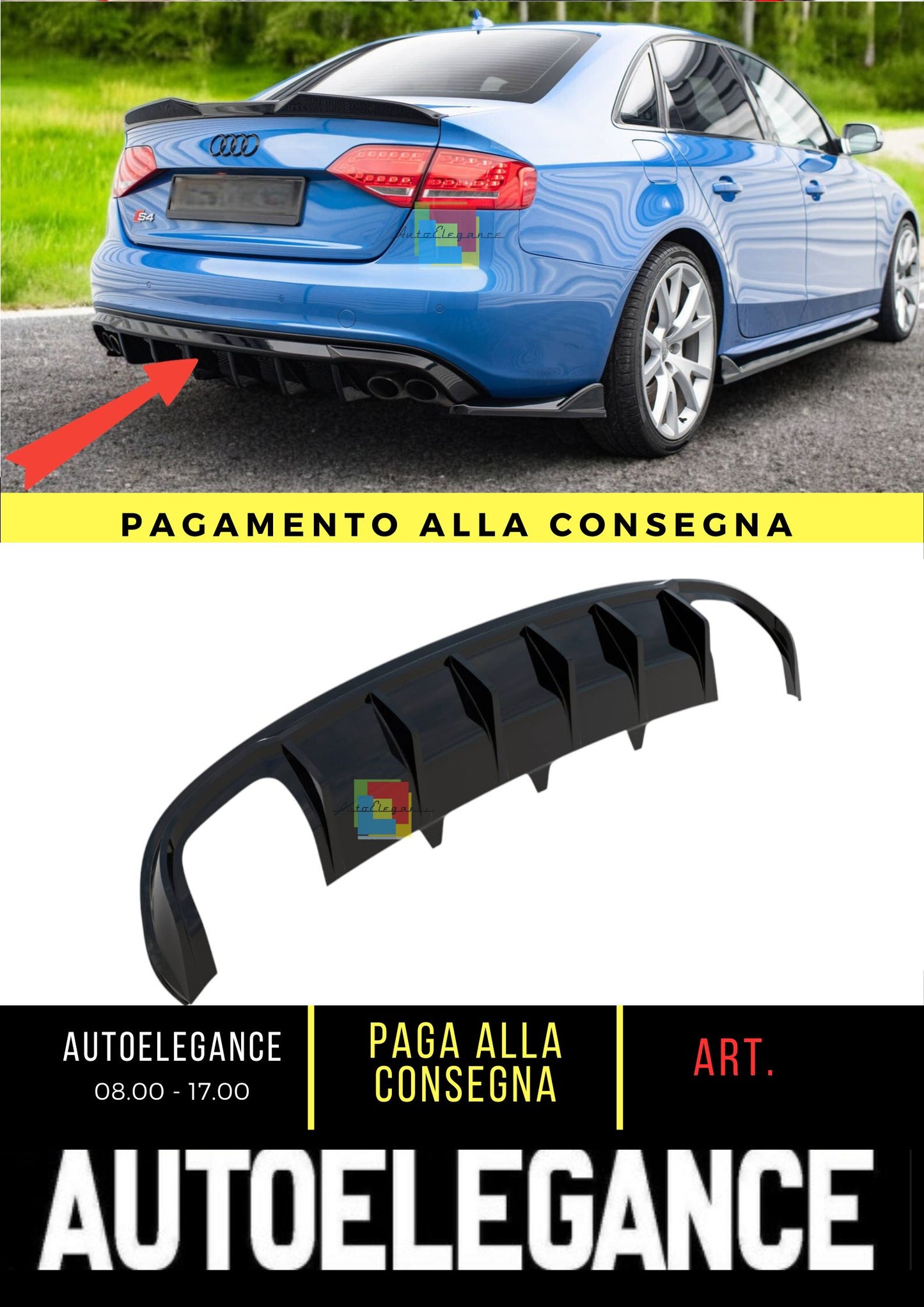 😎Paraurti posteriore adatto per Audi S4 Sedan B8😎