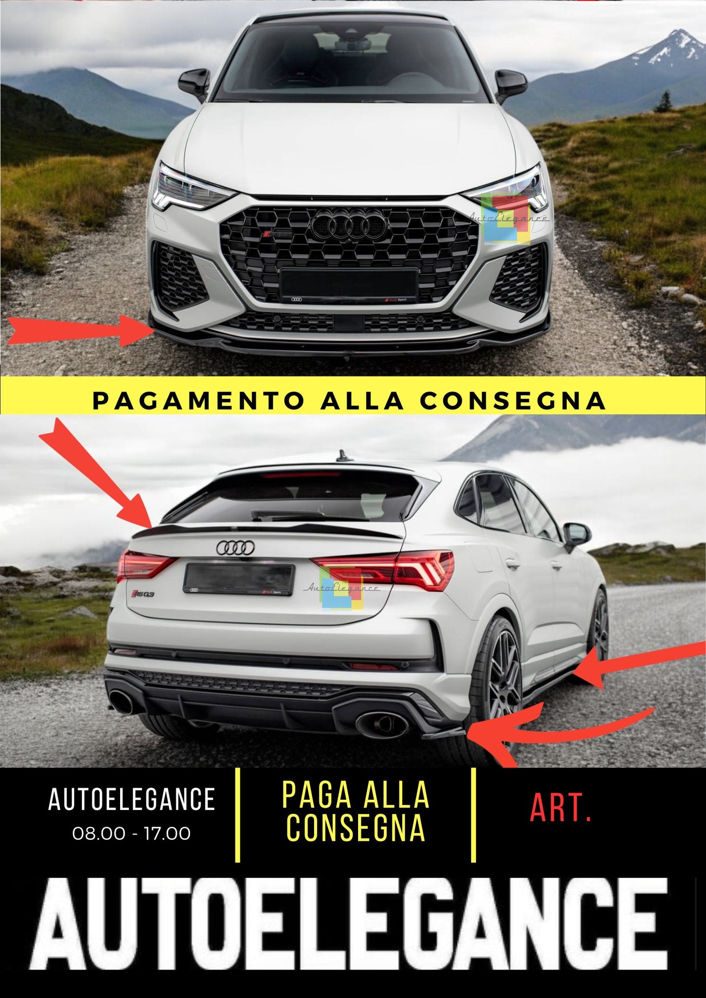 😎Set di splitter adatto per Audi RSQ3 F3😎