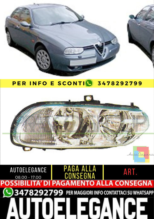 🔥AA0804924 PROIETTORE SINISTRO H1+H7-ELETTRICO PER ALFA ROMEO 156  1997-2003🔥