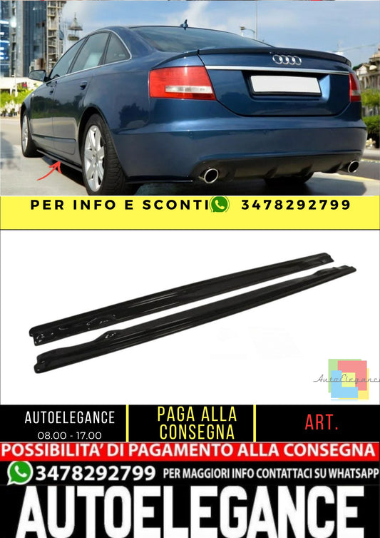 ✨MINIGONNE laterali design nero lucido ABS per AUDI A6 C8 2019+✨