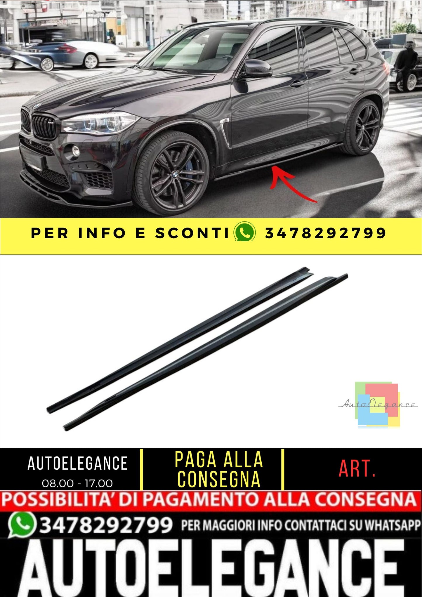 ✨MINIGONNE Laterali ADATTE per BMW X5M F85 (2014-2018)✨