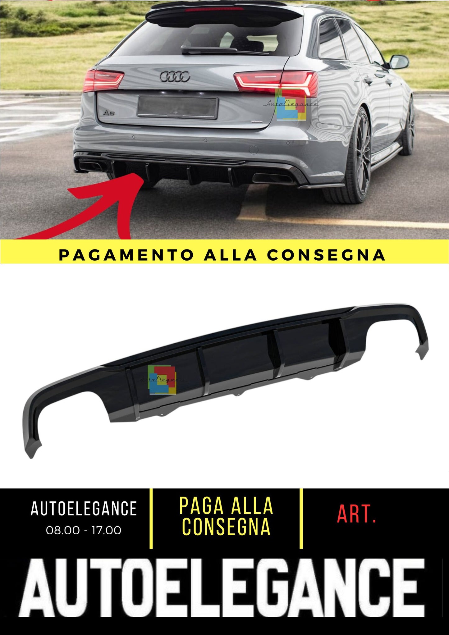 😎Spoiler posteriore V.2 adatto per  Audi A6 / A6 C7 S-line/ S6 C7 Facelift😎