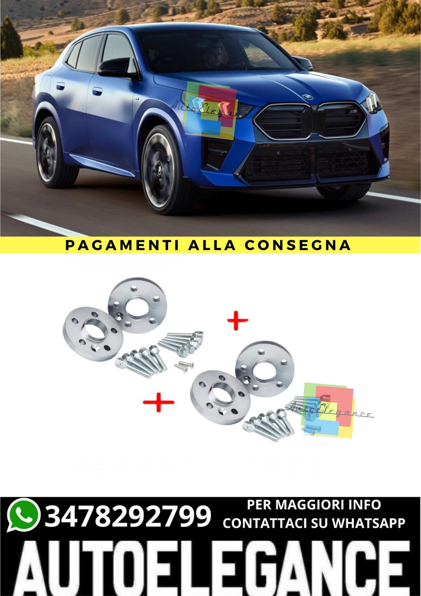🔥KIT 4 DISTANZIALI 16+20mm adatto per BMW X2 (U10) - dal 2024 in poi🔥