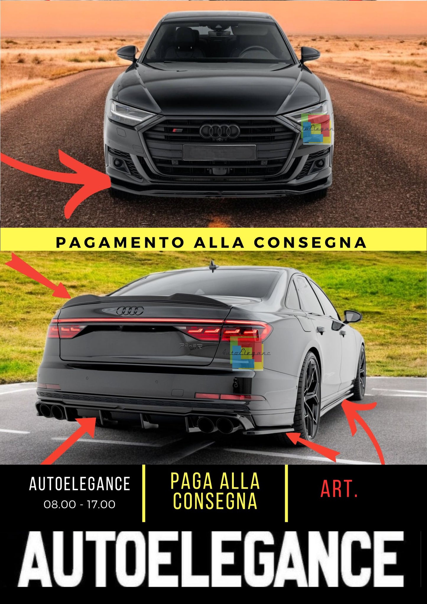 😎Set di splitter adatto per Audi S8 D5😎