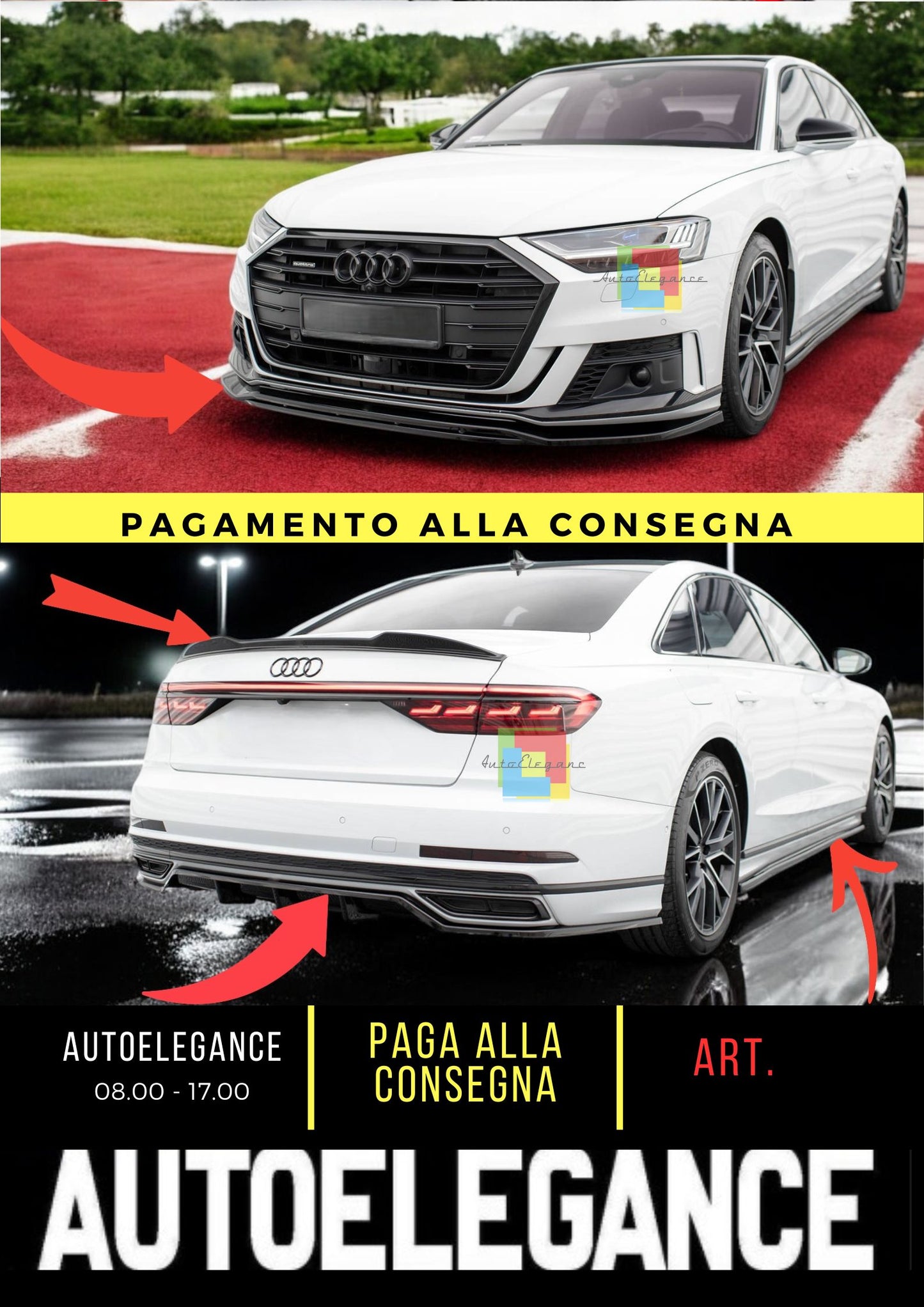 😎Set di splitter adatto per Audi A8 S-Line😎