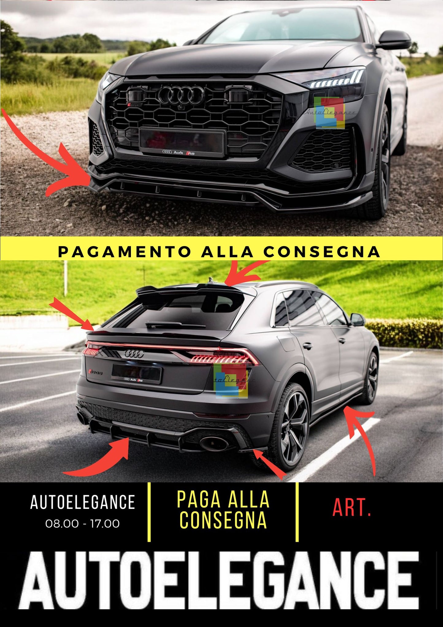 😍Set di splitter adatto per Audi RSQ8 Mk1😍