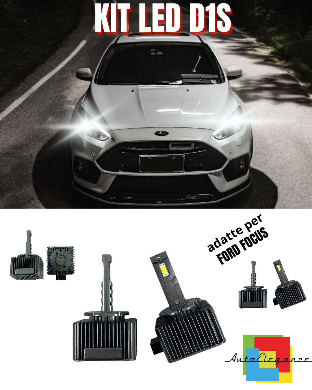 ⭐LAMPADE D1S LED 6000K DA XENON A LED MATRIX ADATTO PER FORD FOCUS ⭐