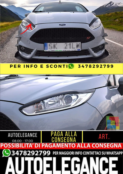 ✨PALPEBRE V1 Design Nero Lucido ABS per Ford Fiesta Mk7 St Facelift 2013-2017✨