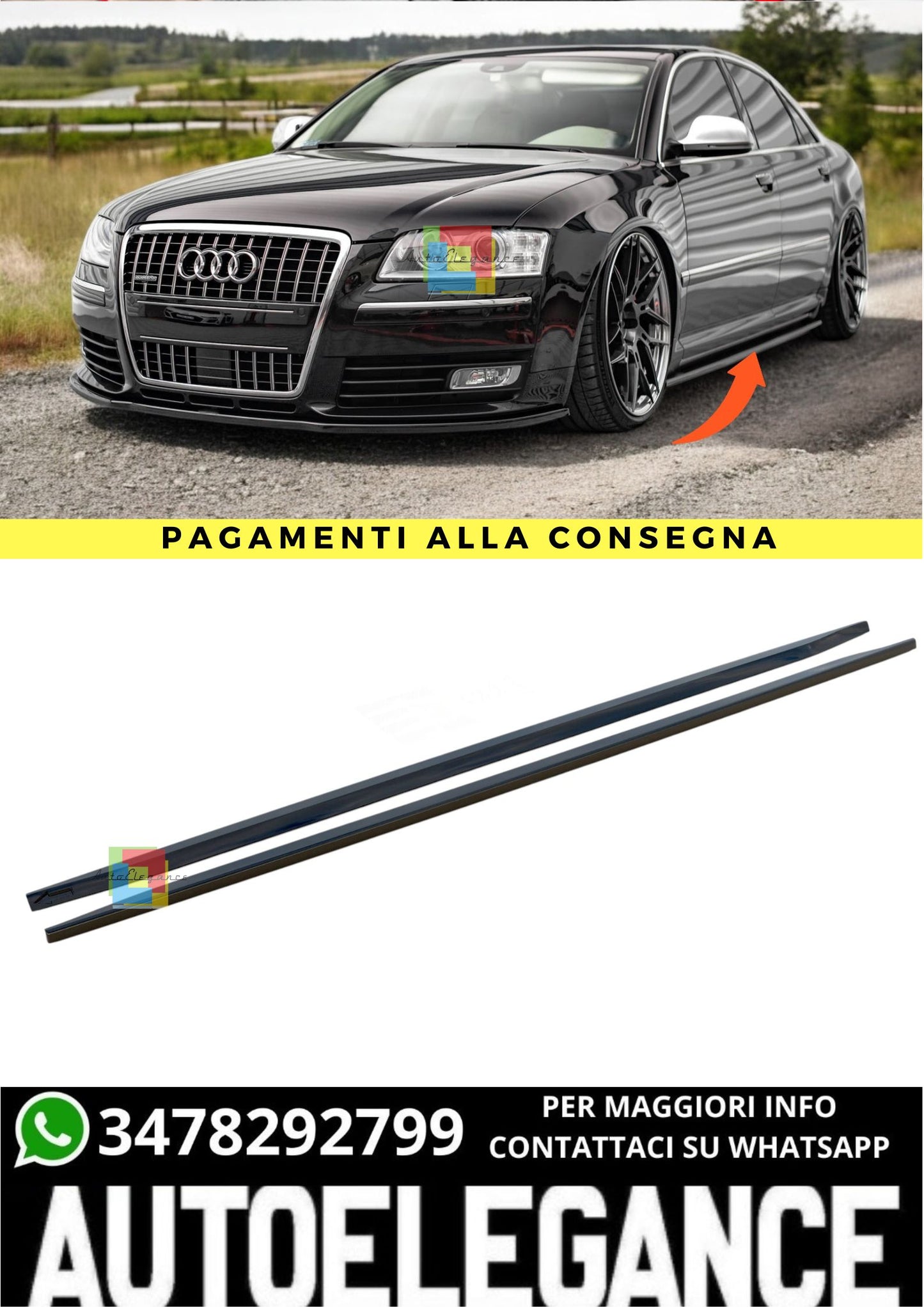 🔥MINIGONNE LATERALI ADATTO PER AUDI S8 D3🔥