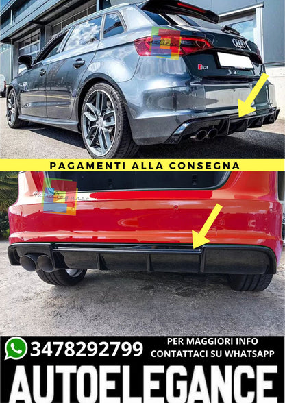🔥DIFFUSORE ADATTO PER AUDI A3 8V S-LINE GREZZO DA VERNICIARE🔥