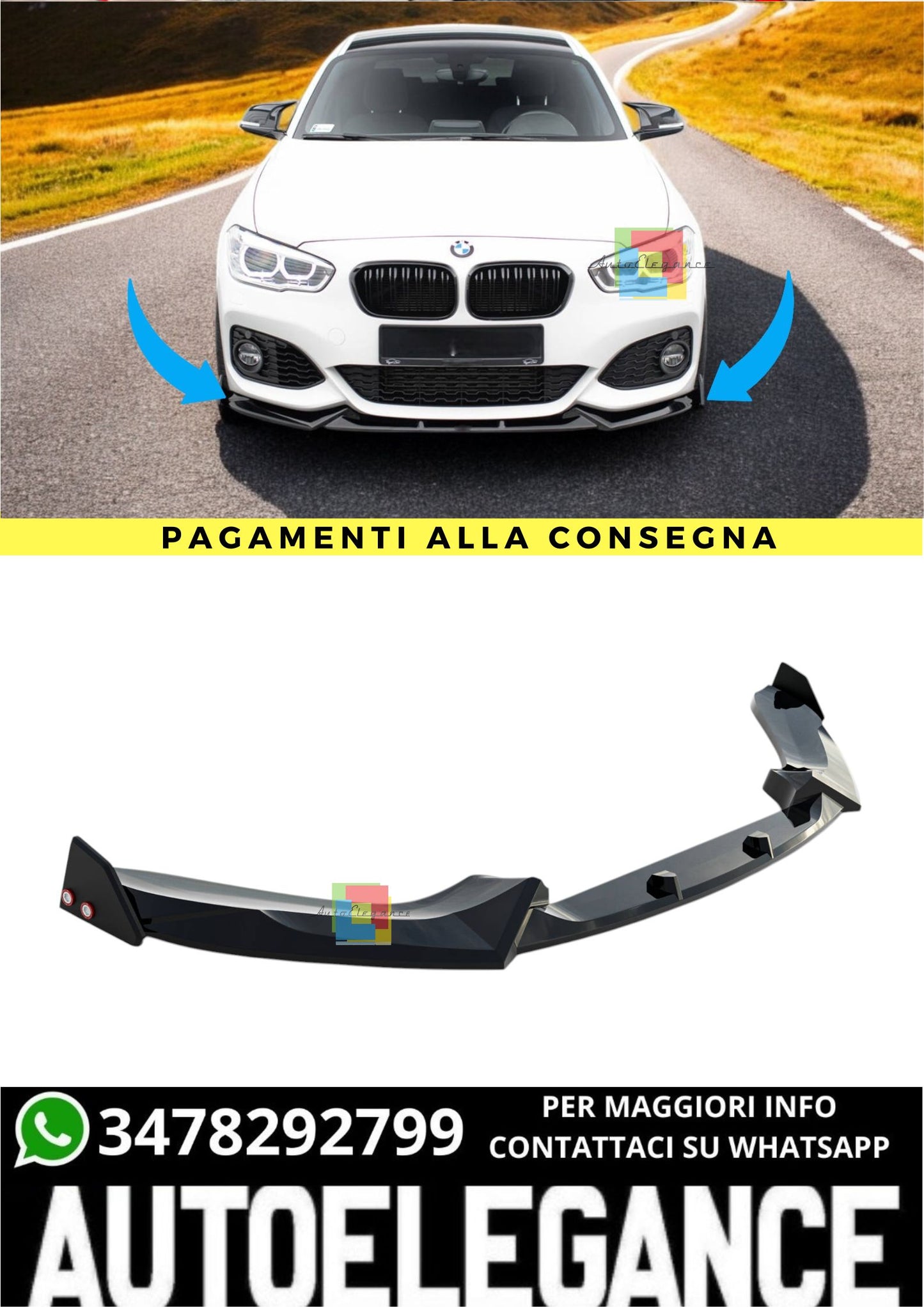 🔥Splitter Anteriore V.5 Adatto Per  BMW 1 M-Pack / M140i F20 Facelift🔥