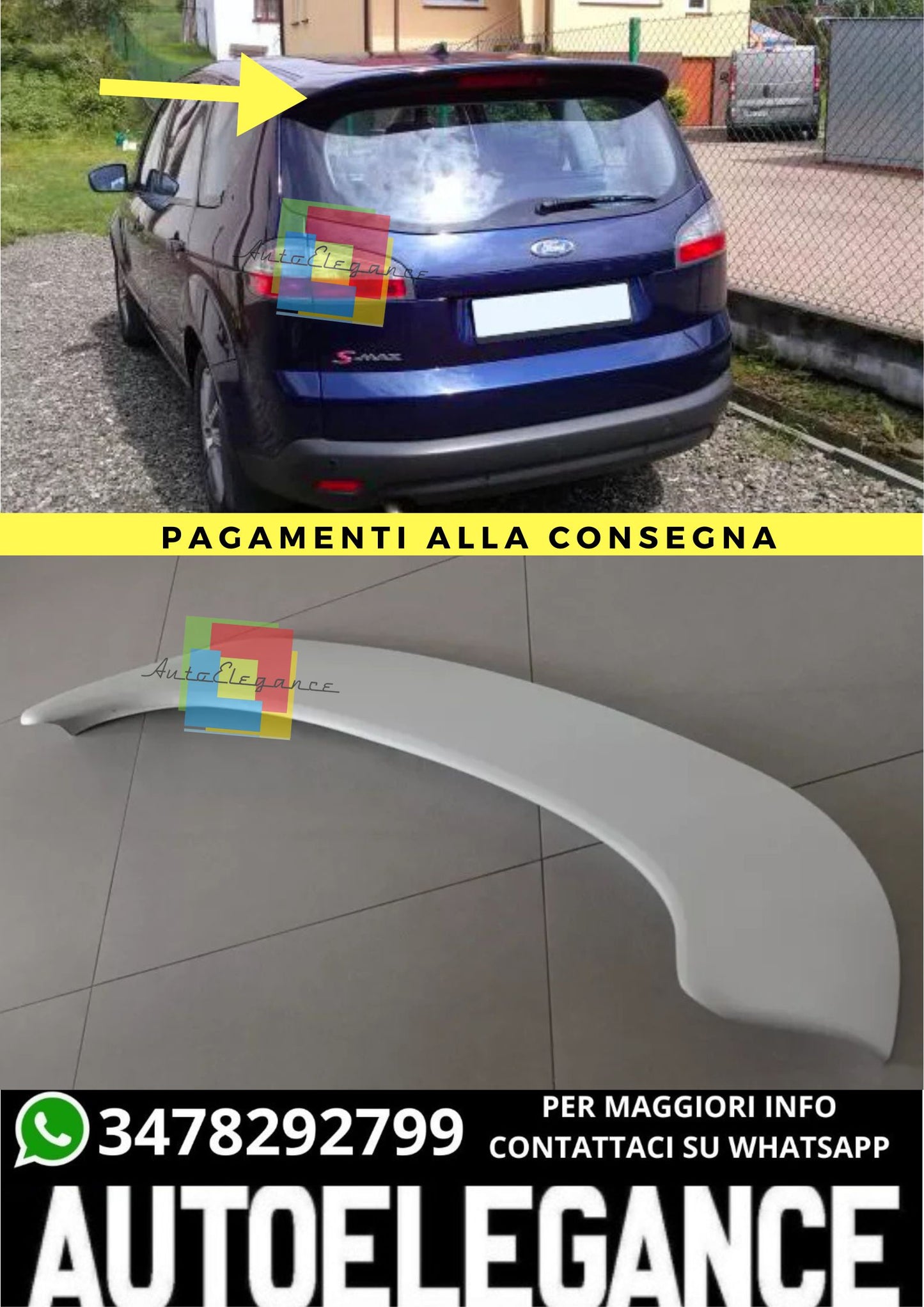🔥SPOILER ADATTO PER  FORD S-MAX ( 2006-2014 )🔥