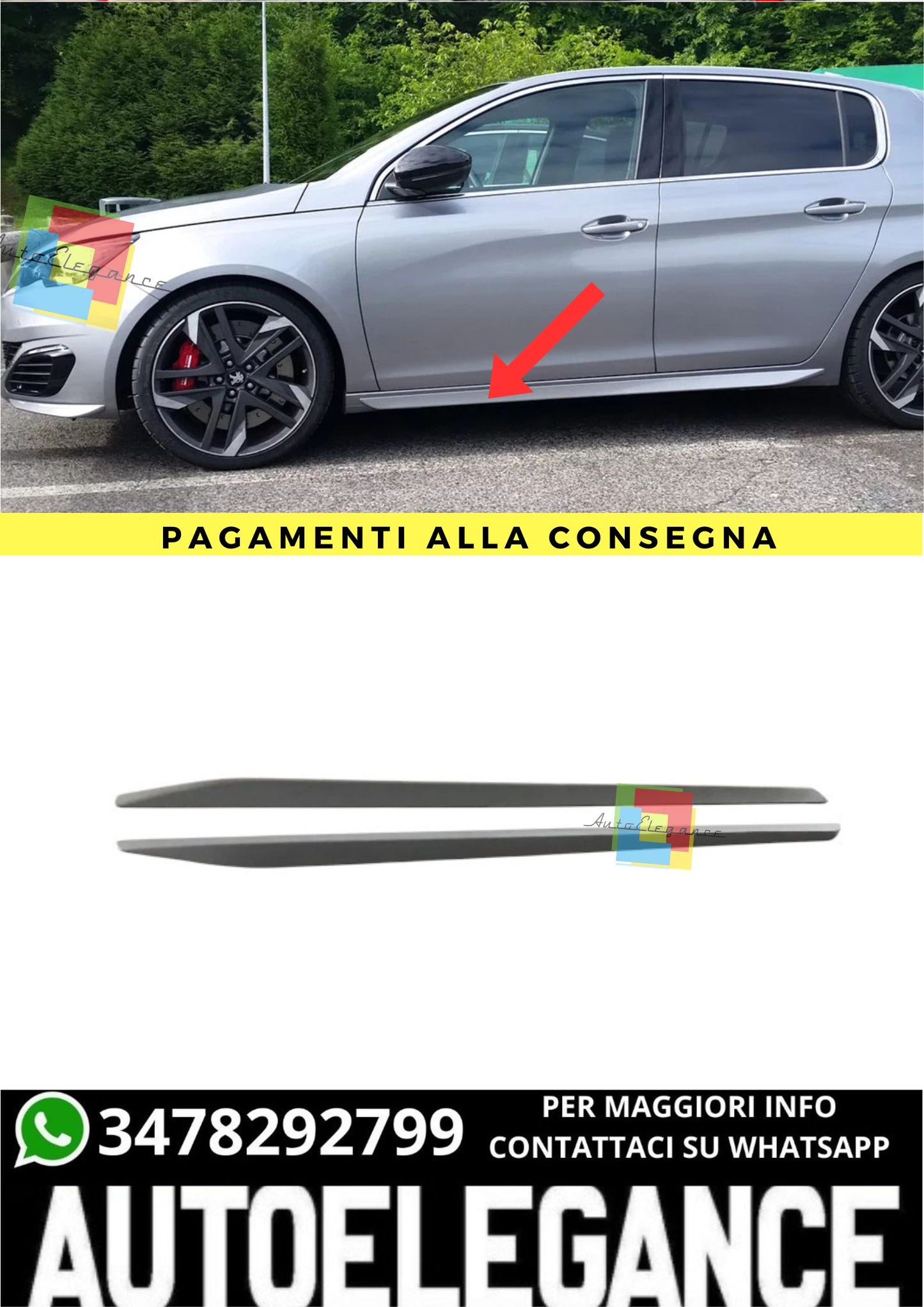 ❤️‍🔥MINIGONNE  ADATTO PER   PEUGEOT 308 II GTI STILE❤️‍🔥