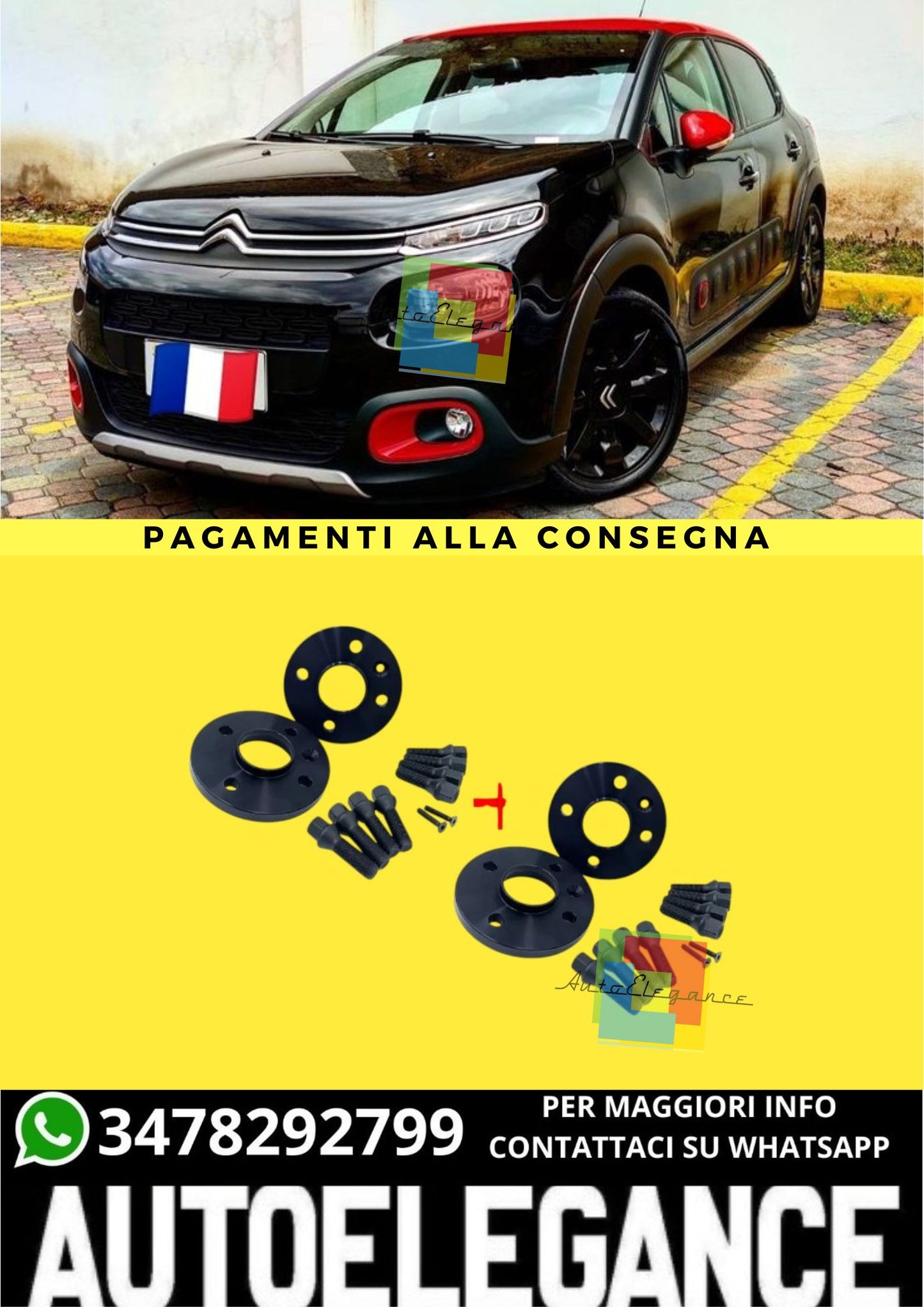 🔥KIT 4 DISTANZIALI  16+20mm adatto per CITROEN C3 III (SX) dal 2016🔥