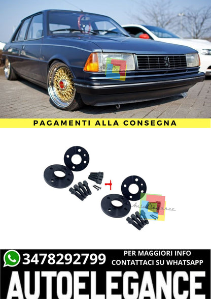 ⭐KIT 4 DISTANZIALI 16+20mm NERO ADATTO PER PEUGEOT 305 (581M)⭐