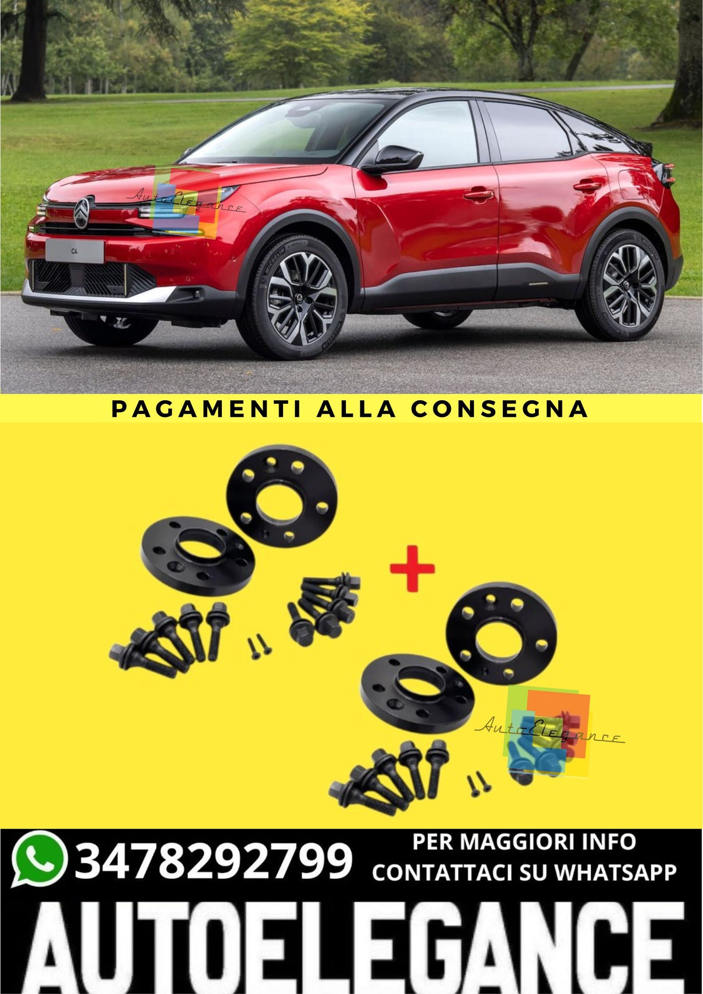 🔥KIT 4 DISTANZIALI  16+20mm adatto per CITROEN C4 III dal 2020🔥