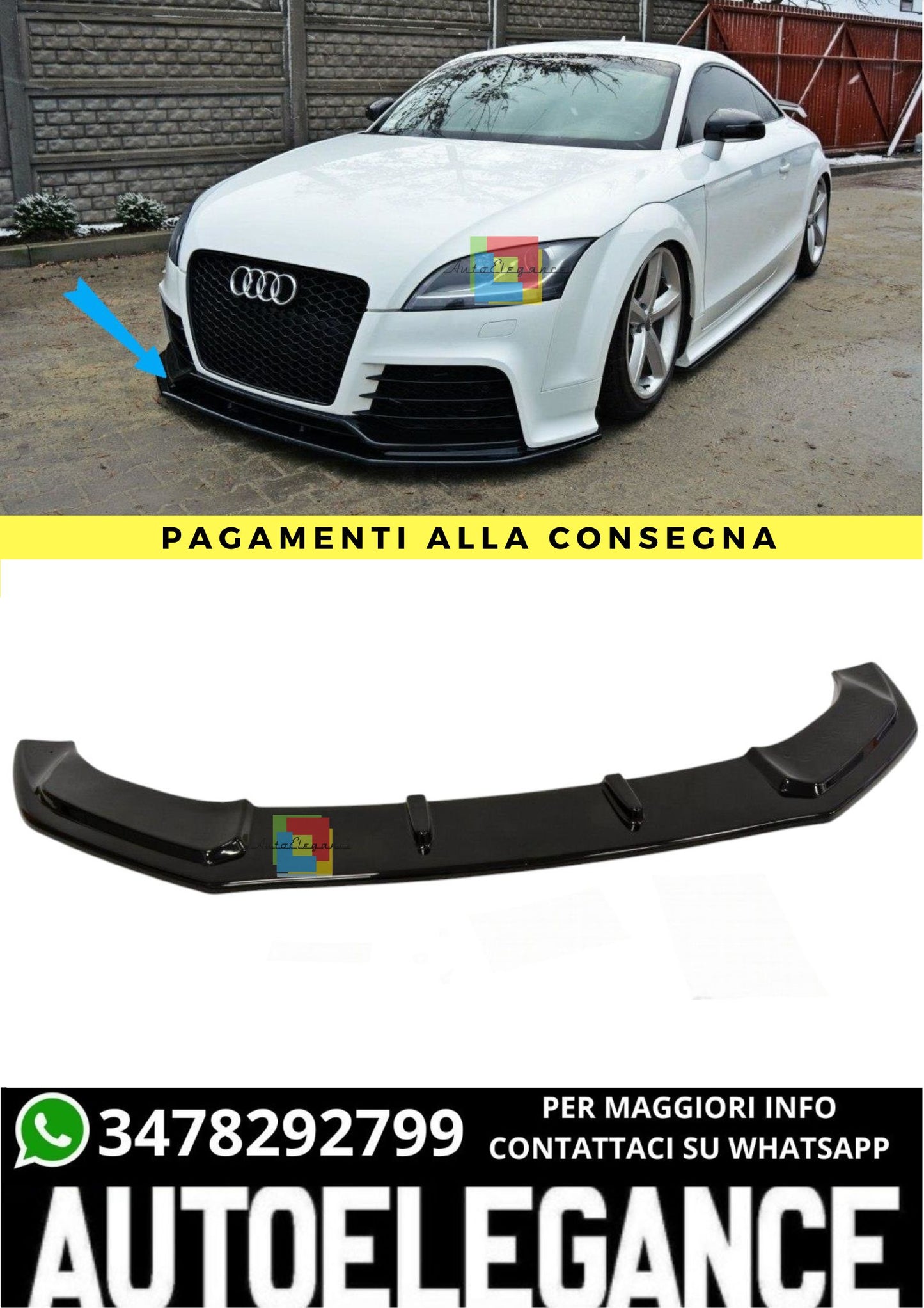 🔥Splitter anteriore V.1 Adatto Per Audi TT RS 8J🔥