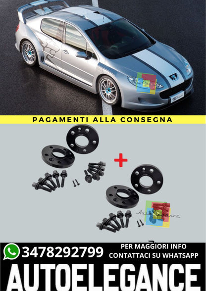 🔥KIT 4 DISTANZIALI  16+20mm adatto per  PEUGEOT 407 dal 2004 al 2011 5 fori🔥