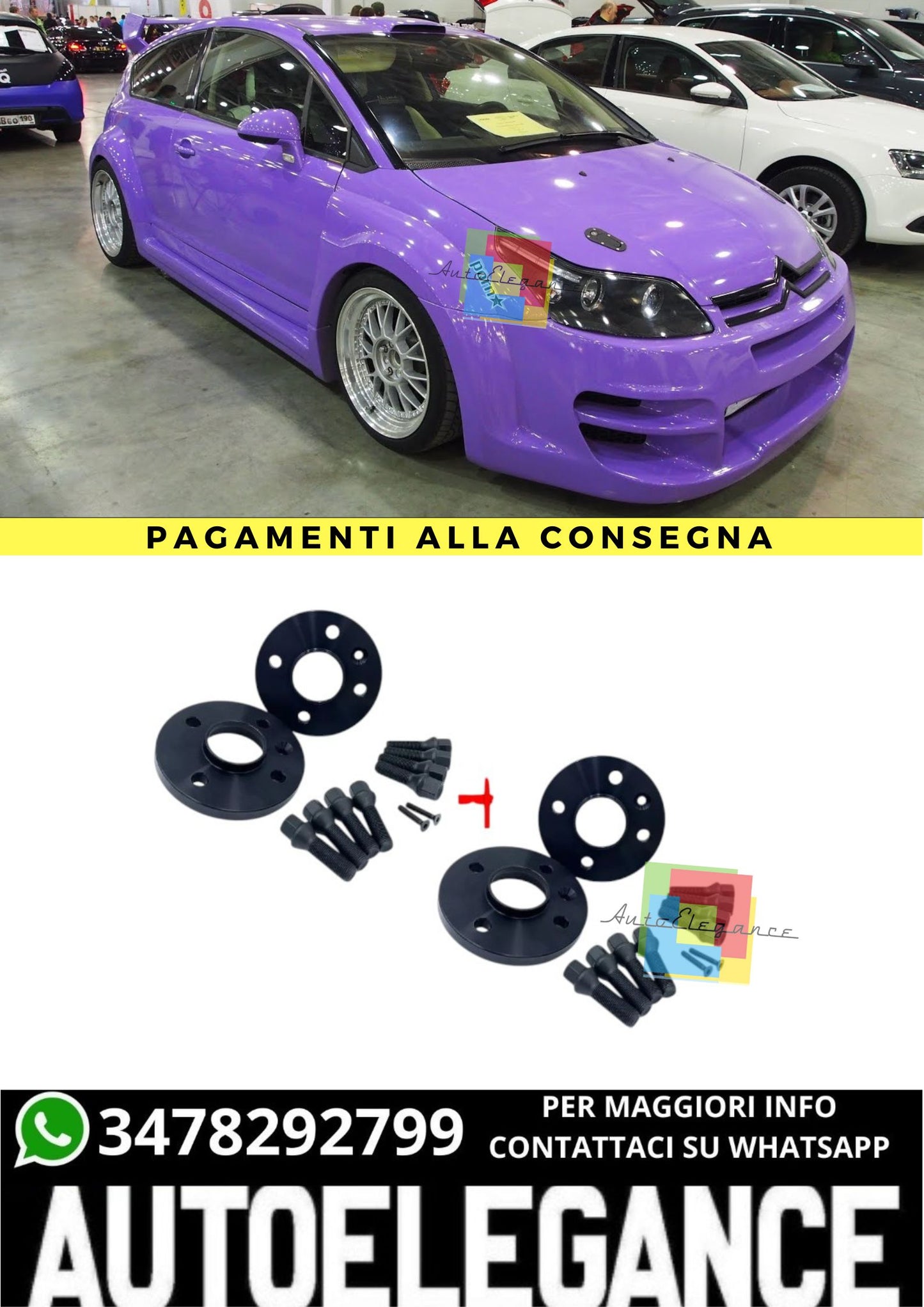 🔥KIT 4 DISTANZIALI  16+20mm adatto per CITROEN C4 I (LC) dal 2004 al 2013🔥