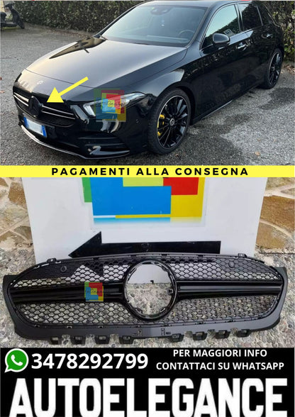 💥GRIGLIA ANTERIORE ADATTO A MERCEDES CLASSE AW177 18+ MASCHERINA AMG A35 NERA💥