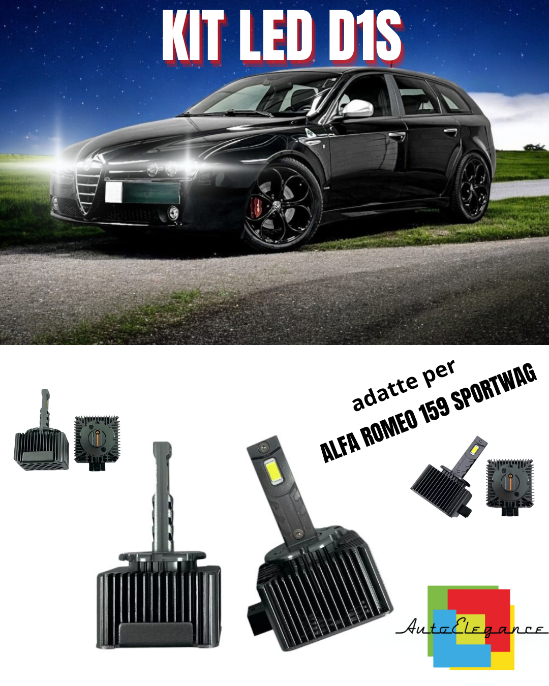 ⭐D1S LED 6000K XENON TO LED MATRIX LAMPS SUITABLE FOR ALFA ROMEO 159 SPORTWAG⭐ 