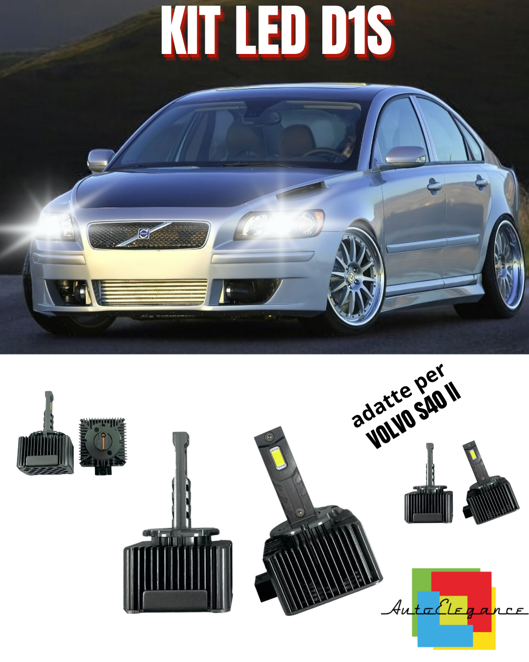 ⭐D1S LED 6000K XENON TO LED MATRIX LAMPS SUITABLE FOR VOLVO S40 II ⭐