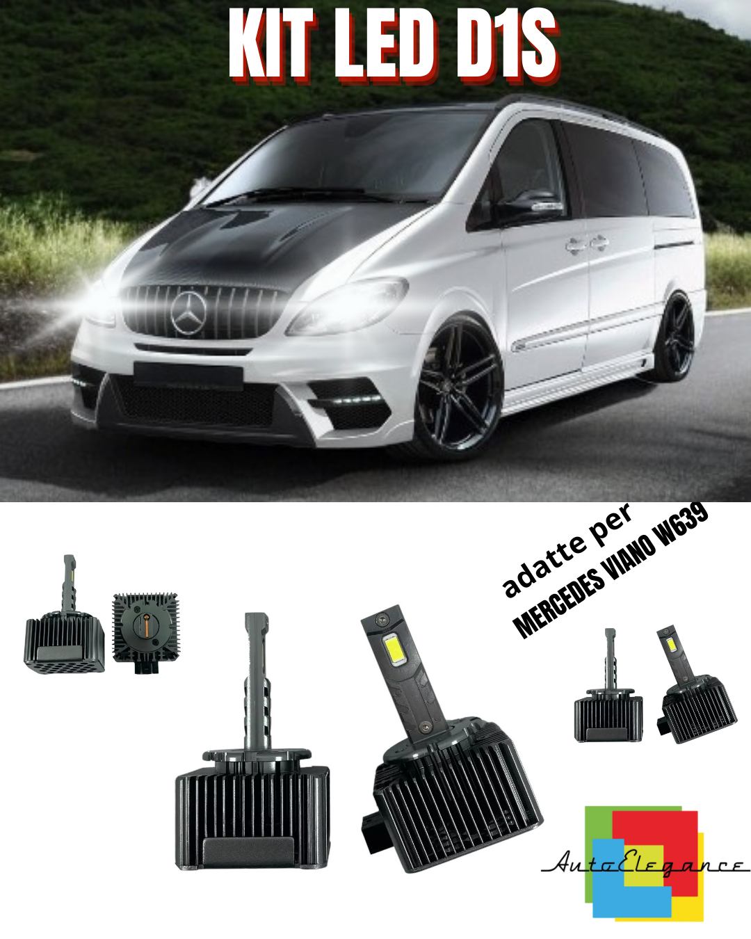⭐LAMPADE D1S LED 6000K DA XENON A LED MATRIX ADATTO PER MERCEDES VIANO W639 ⭐