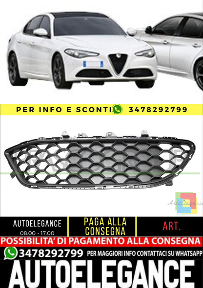 ✨AA0922115 GRIGLIA DESTRA PARAURTI ANTERIORE-NERA PER ALFA ROMEO GIULIA 15+✨