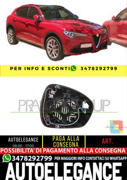 ✨AA7107524 PIASTRA SPECCHIO SINISTRA -TERMICA PER ALFA ROMEO STELVIO 16+✨
