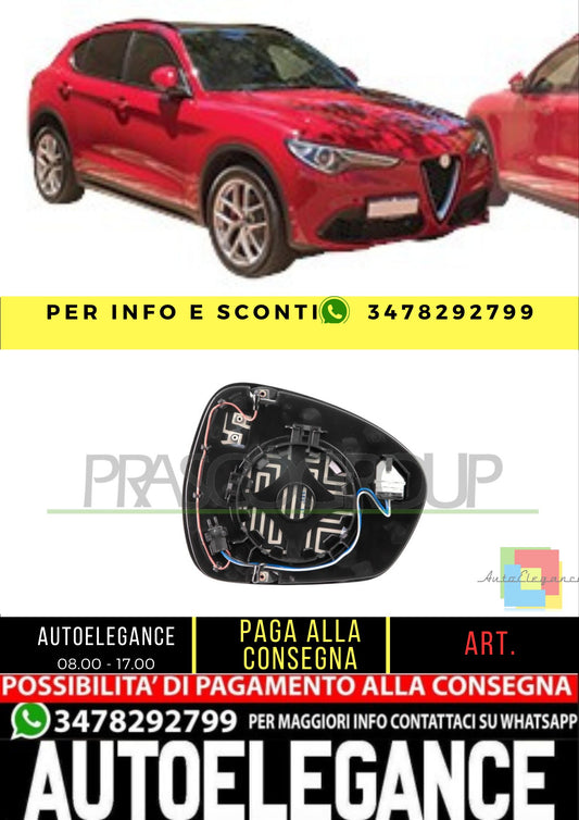✨AA7107524 PIASTRA SPECCHIO SINISTRA -TERMICA PER ALFA ROMEO STELVIO 16+✨