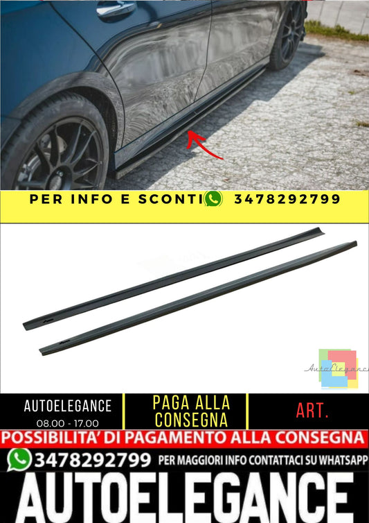 ✨MINIGONNE laterali Nero Lucido ABS Per Mercedes A35 AMG W177✨