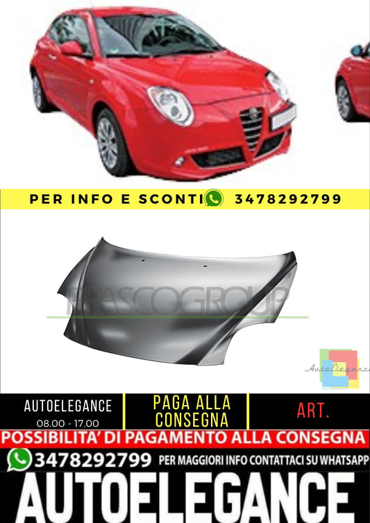 ✨AA2103100 COFANO ADATTO PER ALFA ROMEO - MITO 2008-2016✨