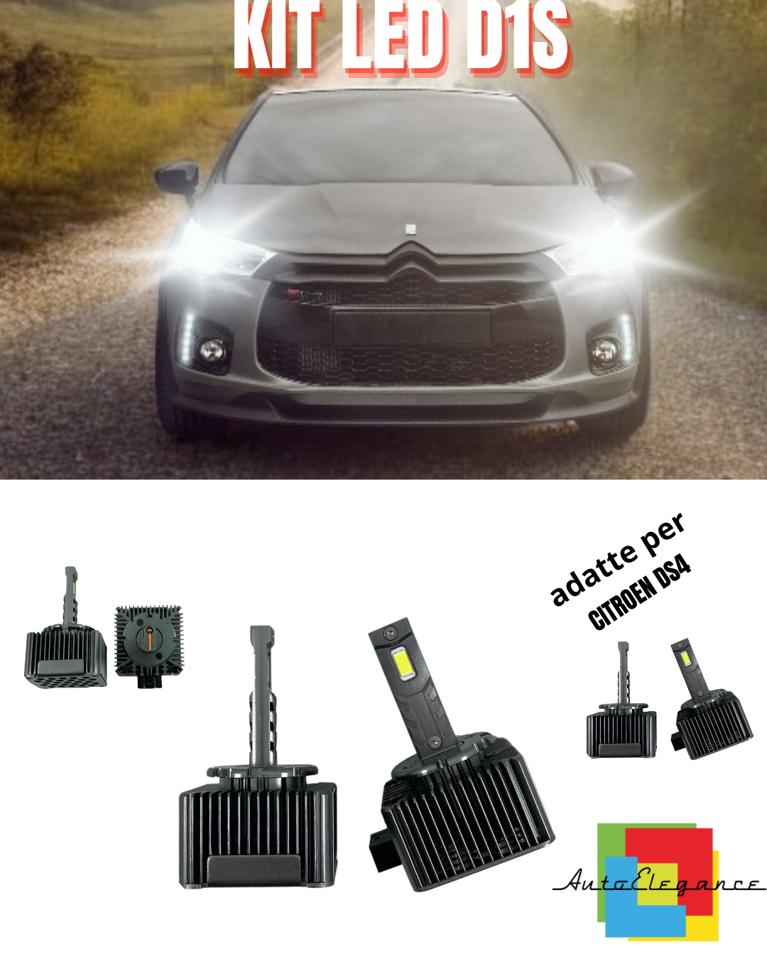 ⭐LAMPADE D1S LED 6000K DA XENON A LED MATRIX ADATTO PER CITROEN DS4 ⭐