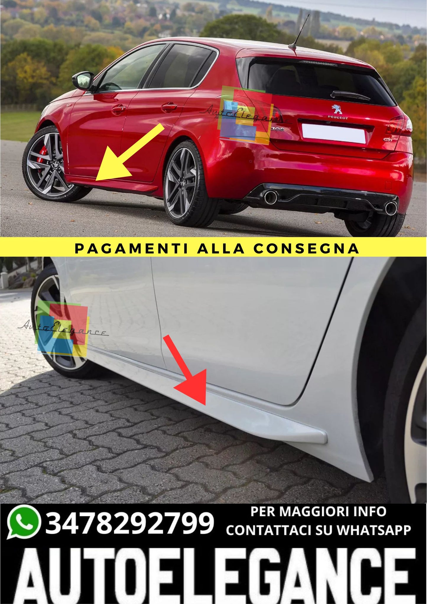 🔥MINIGONNE ADATTO PER  PEUGEOT 308 MK2 GTI🔥