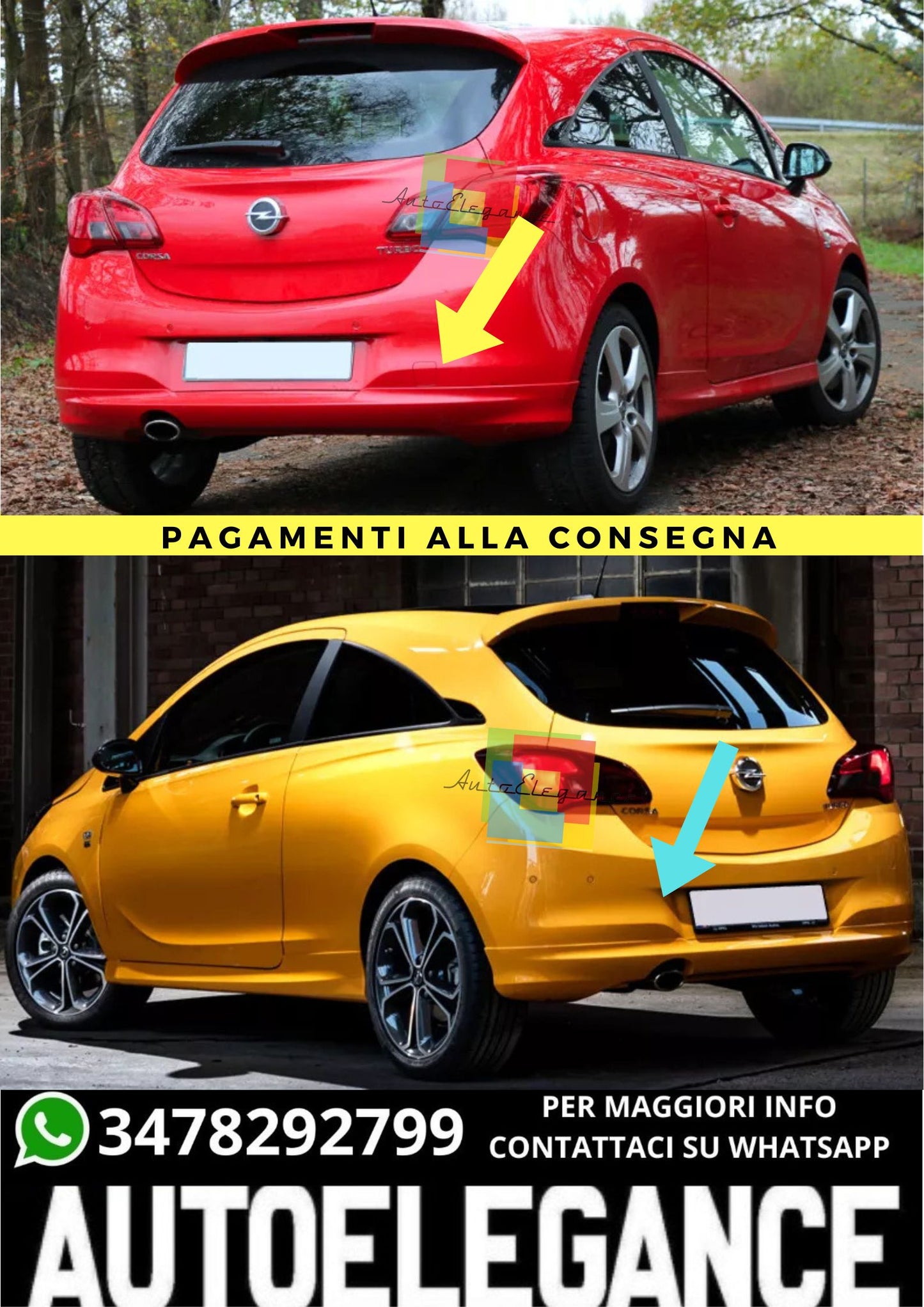 PARAURTI POSTERIORE ADATTO PER OPEL CORSA E ( 2014-2019 ) 🔥