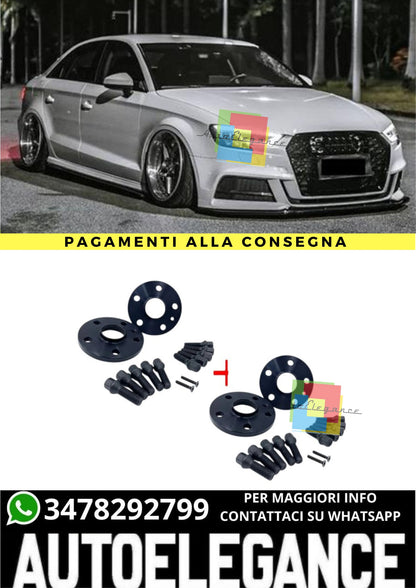 🔥KIT 4 DISTANZIALI 12+16mm  BLACK AUDI A3 (8Y) dal 2019🔥