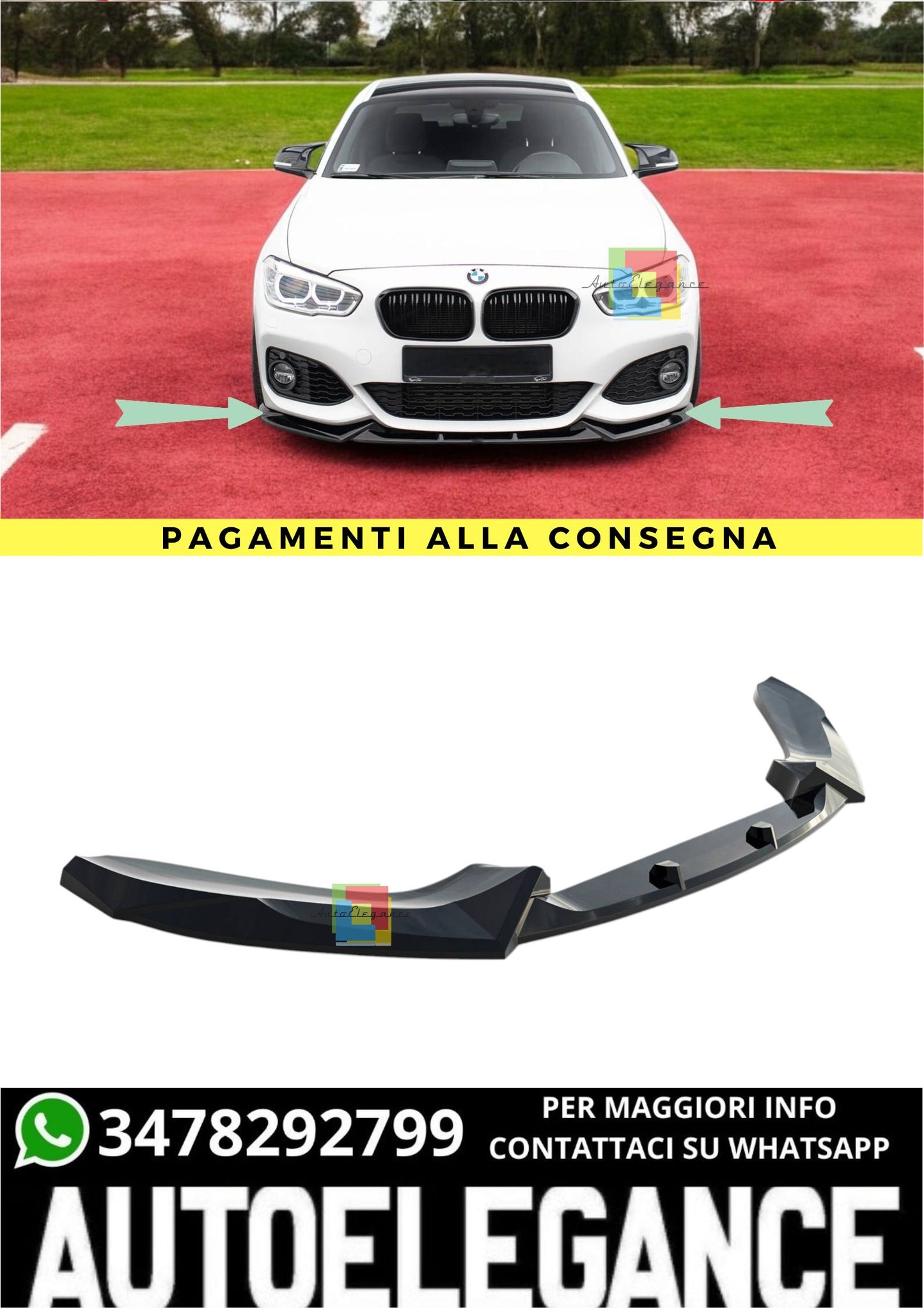 🔥Splitter Anteriore V.5 Adatto Per  BMW 1 M-Pack / M140i F20 Facelift🔥