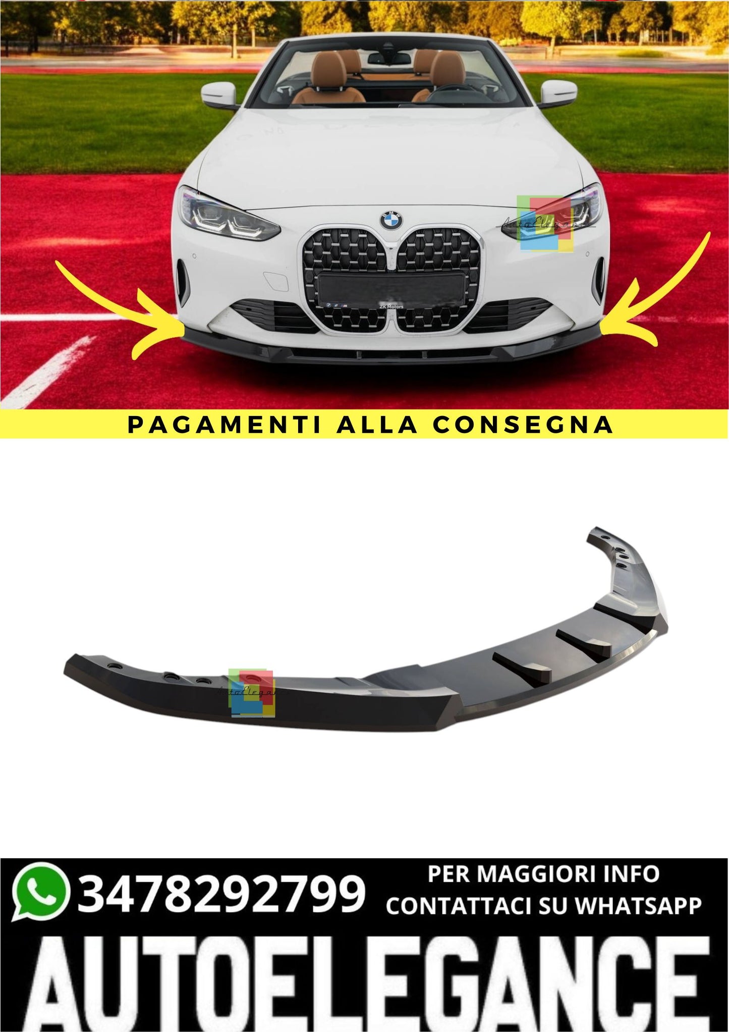 🔥Splitter Anteriore V.1 Adatto Per   BMW 4 Coupe / Cabrio G22 / G23🔥